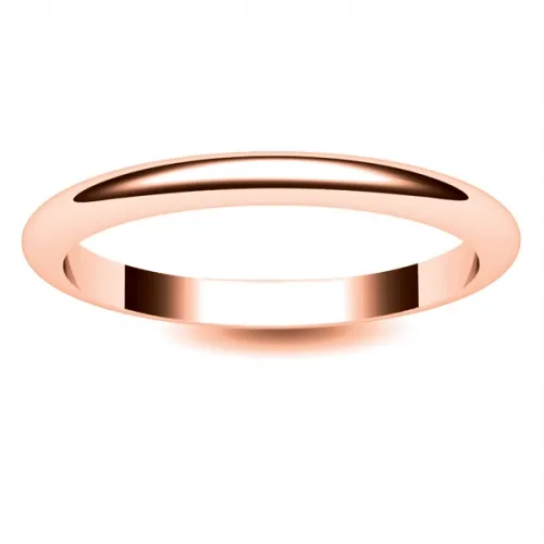 D Shape Light -  2 mm (DSSL2R) Rose Gold Wedding Ring